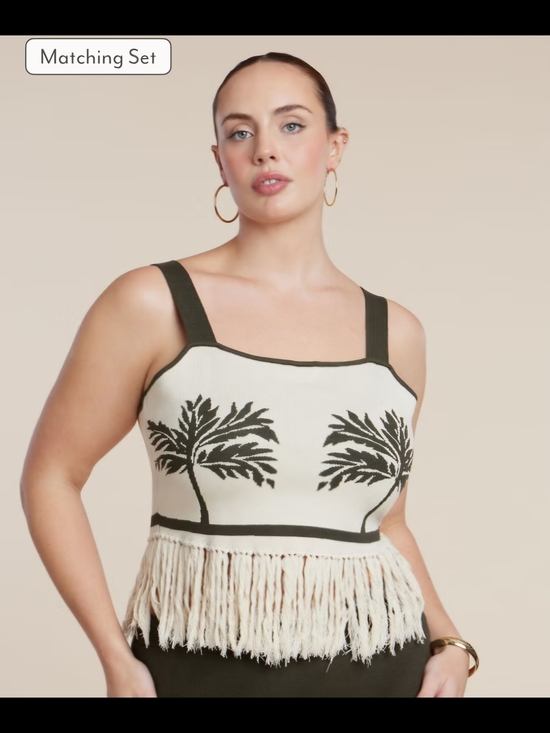 Eloquii Dresses & Skirts - Eloquii Intarsia Skirt AND Fringe Cropped Tank (2 PIECE SET)